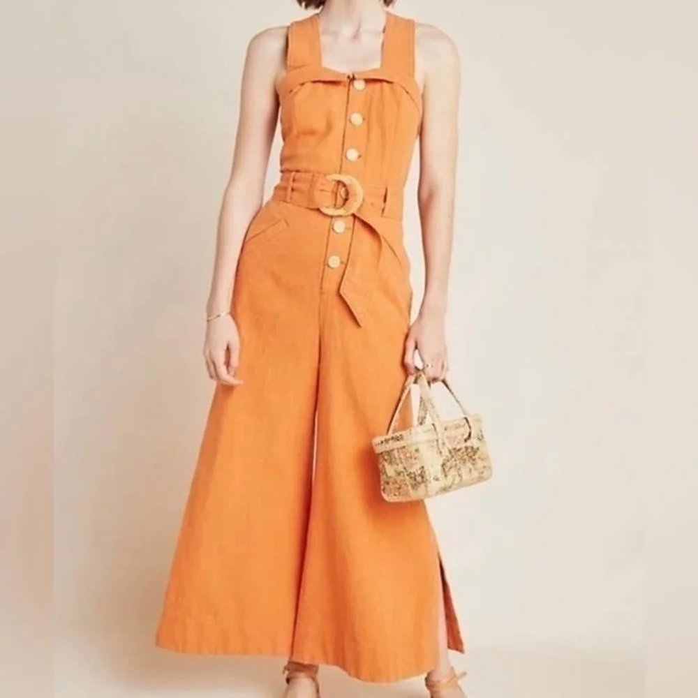 Anthropologie Orange Jumpsuit (Size US 2)